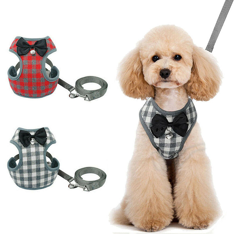 Petite Dog Bow Tie Harness and Leash