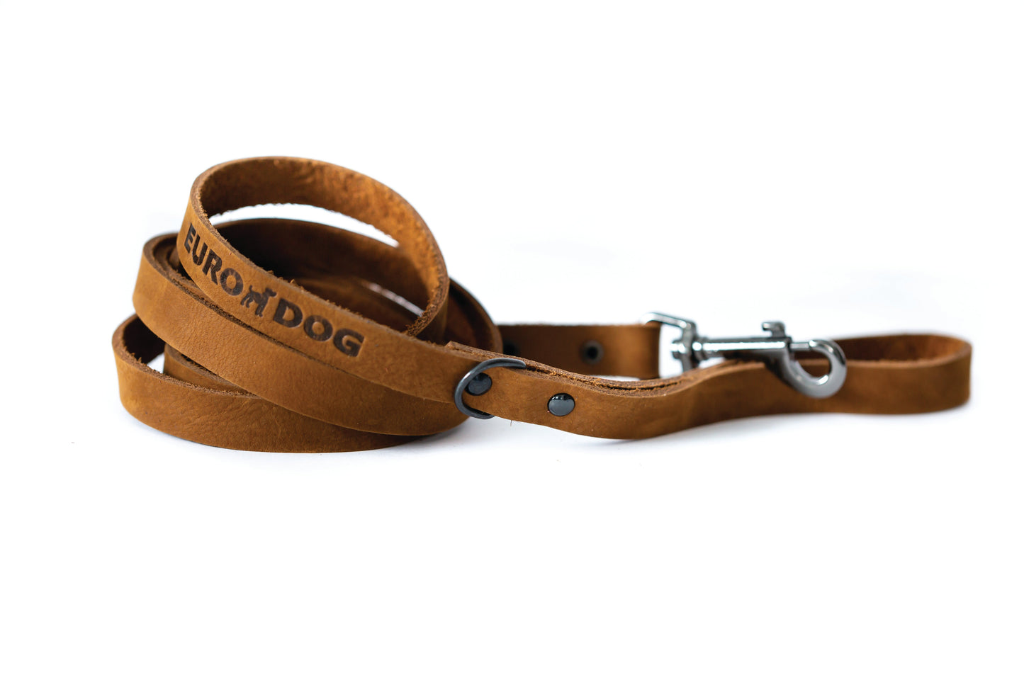 Sporty Earth-Brown Leather Leash