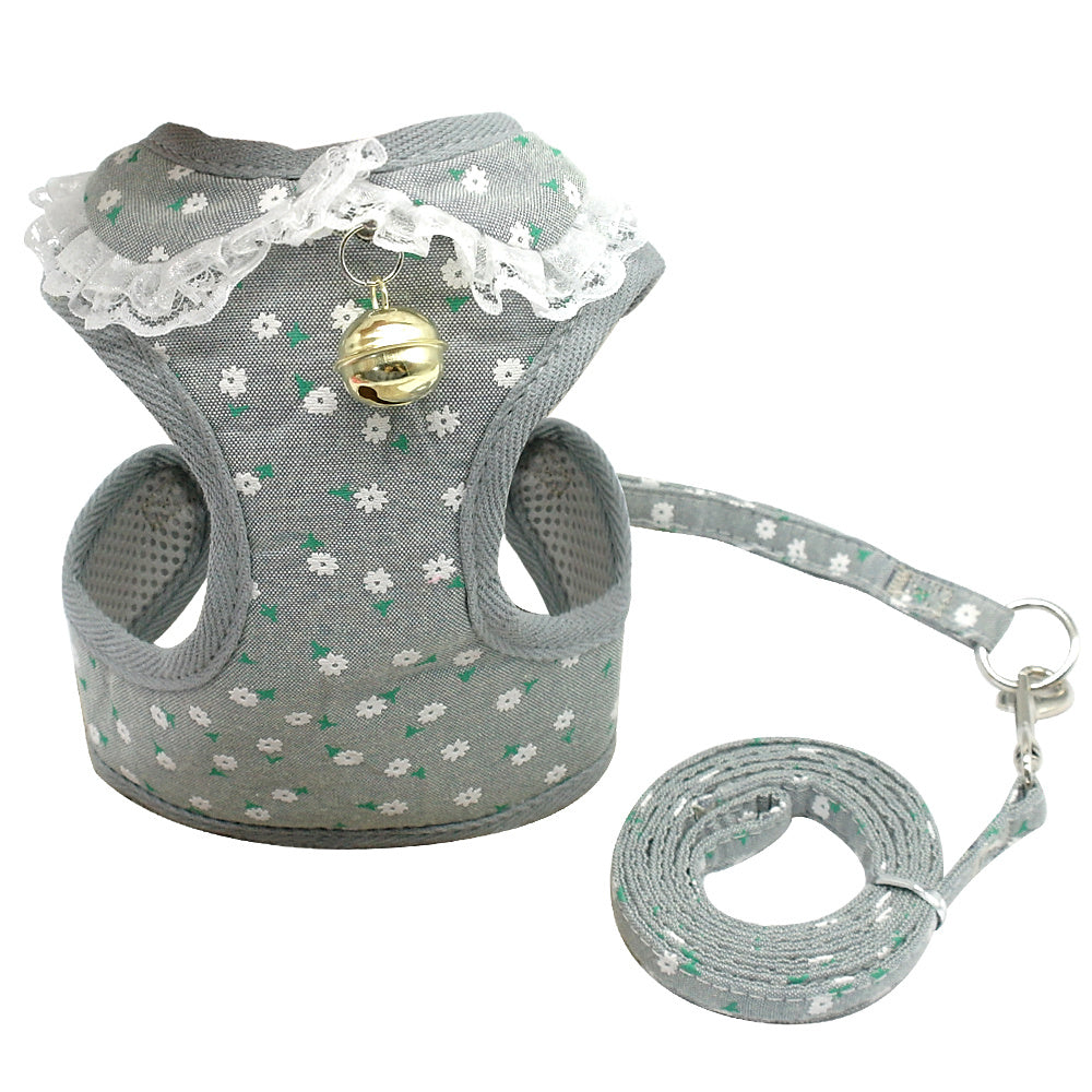 Dog/Cat Bell Harness and Leash Set