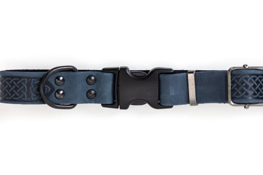 Celtic Sport Blue Leather Collar