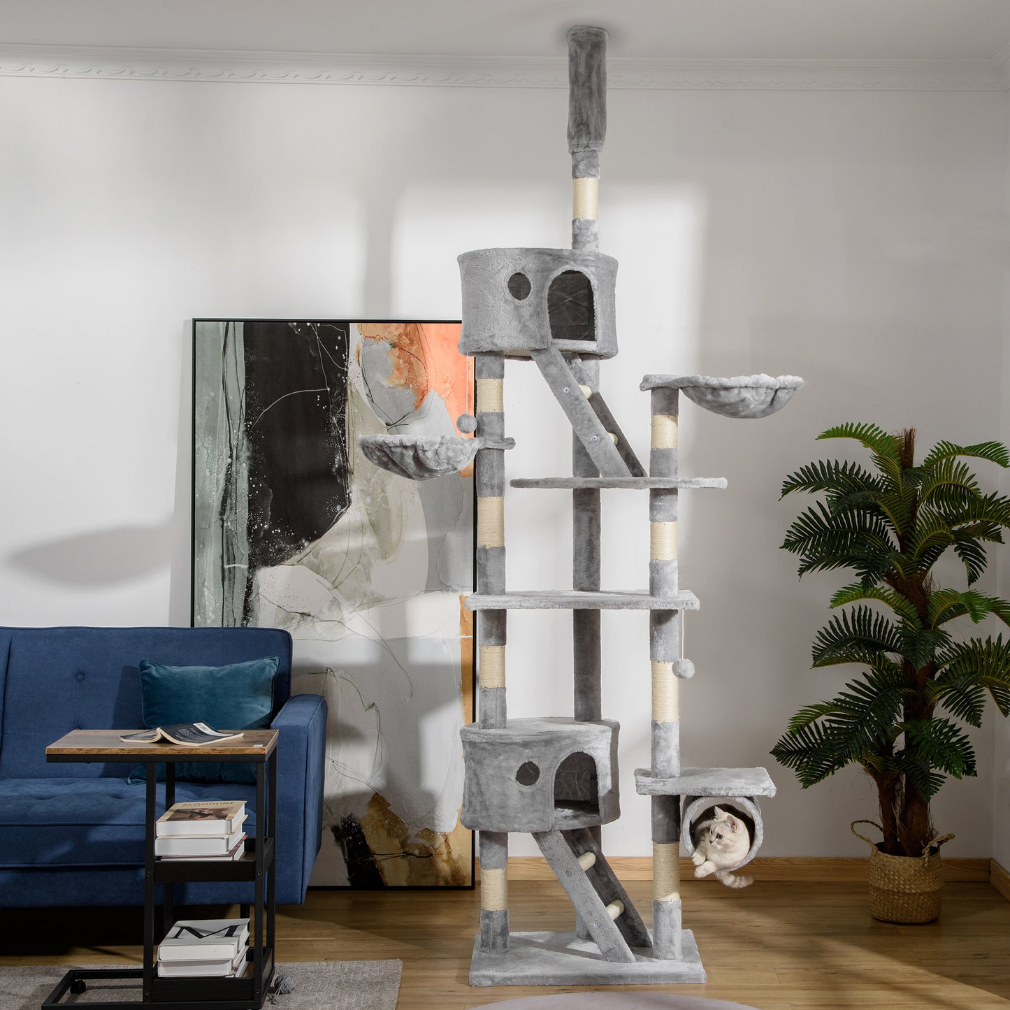 Floor Standing Cat Tree 94.5-10.25 Inch
