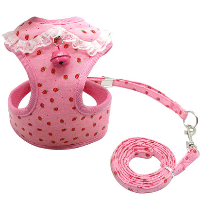 Dog/Cat Bell Harness and Leash Set