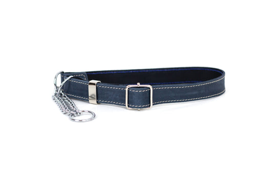 Martingale Blue Leather Collar
