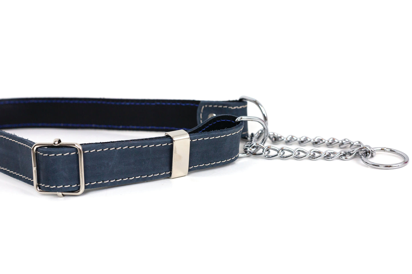 Martingale Blue Leather Collar