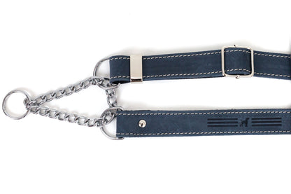 Martingale Blue Leather Collar