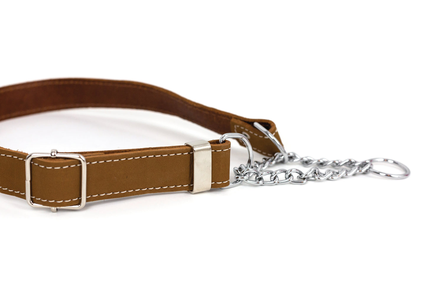 Martingale Earth Brown Leather Collar