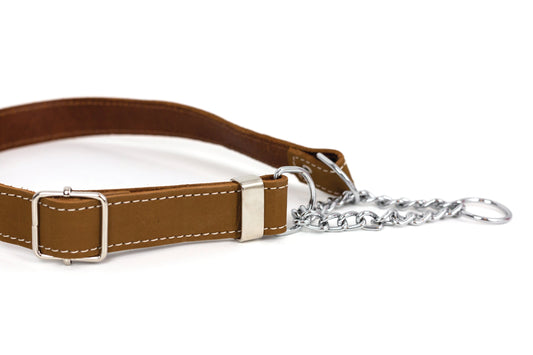 Martingale Earth Brown Leather Collar