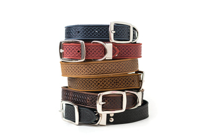 Multi-colored Style Leather Dog Collar