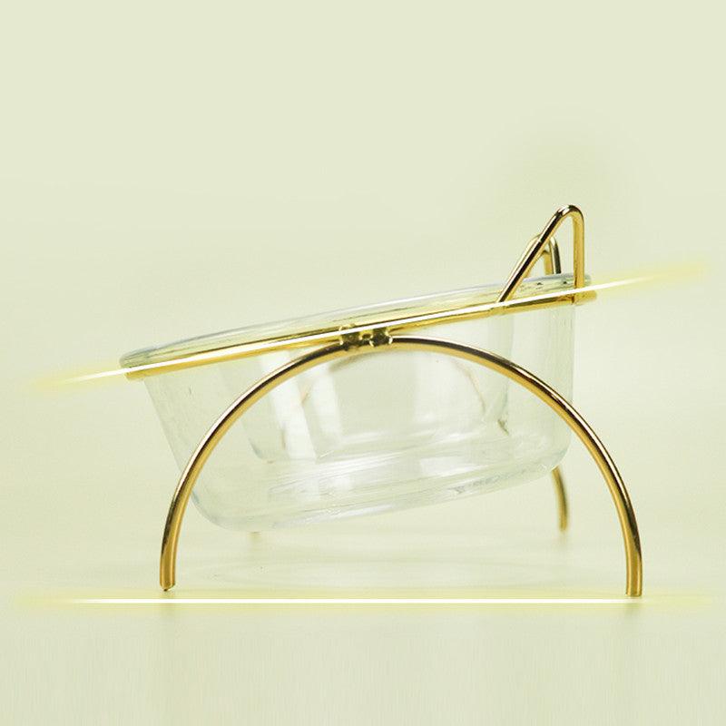 Sparkling Glass Cat Bowl