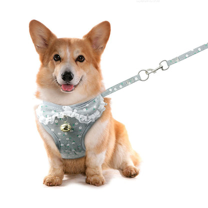 Dog/Cat Bell Harness and Leash Set