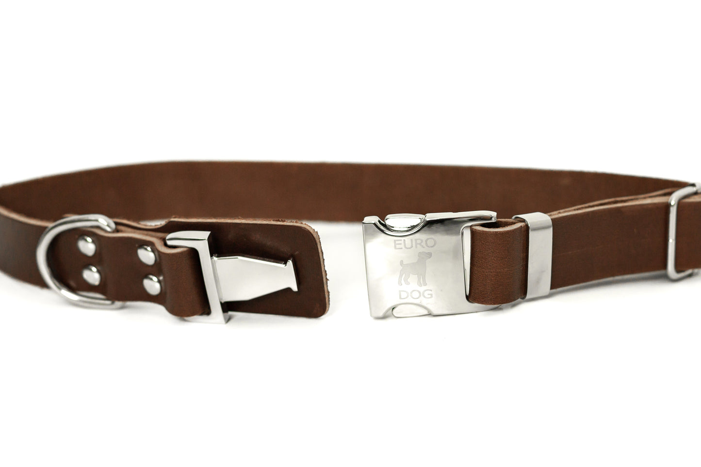 Modern Quick-Release Chocolate Leather Collar