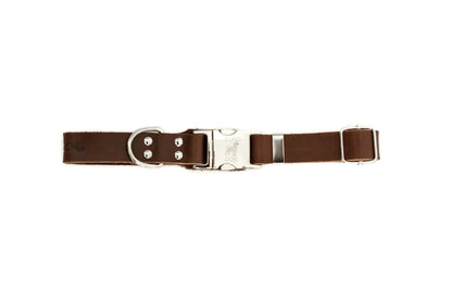 Modern Quick-Release Chocolate Leather Collar