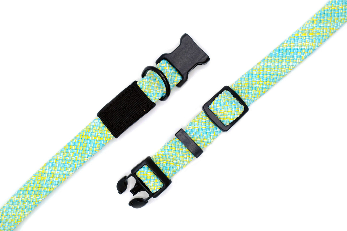 Blue/Yellow Wave Climbing Dog Collar