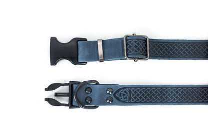 Celtic Sport Blue Leather Collar