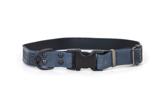 Celtic Sport Blue Leather Collar